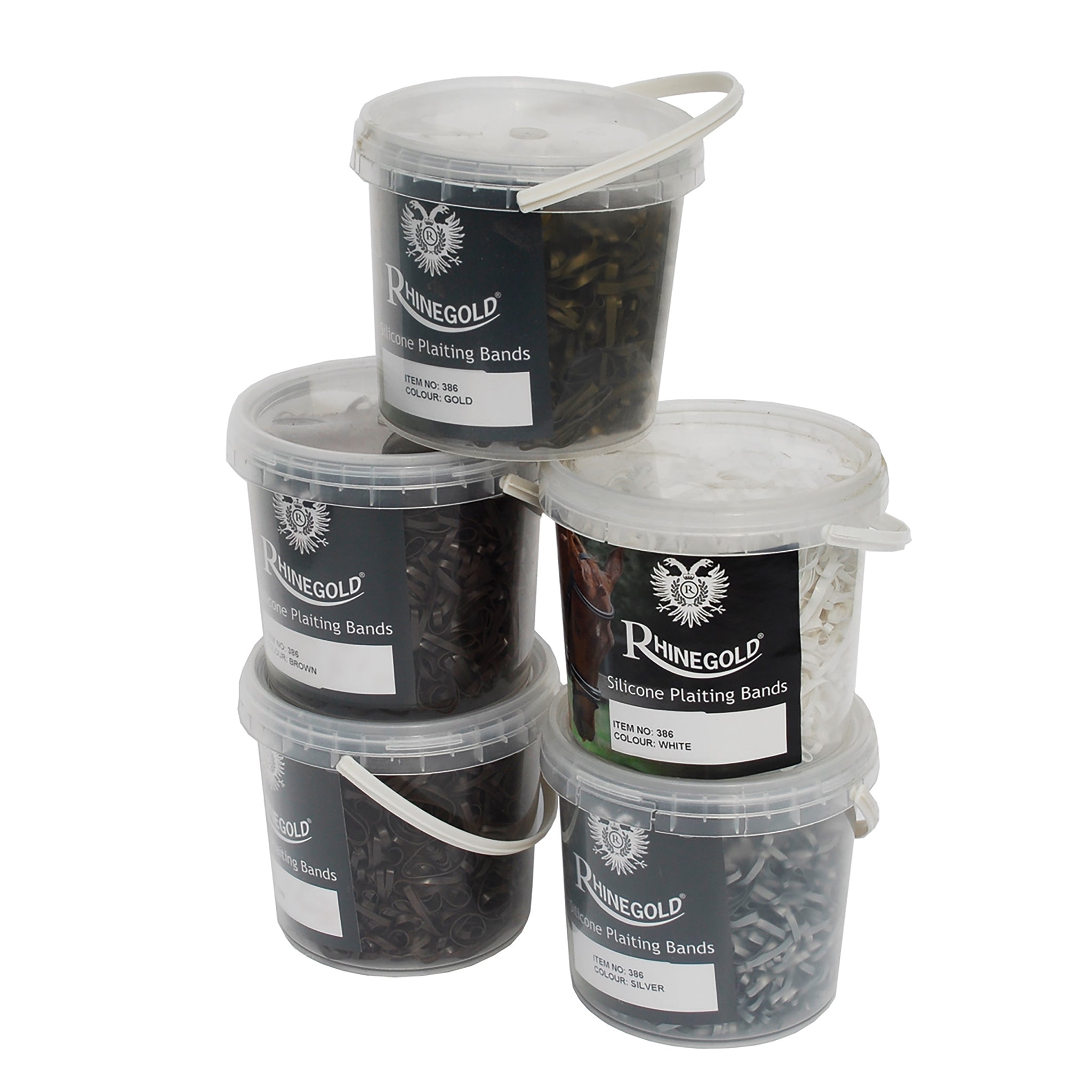 Rhinegold Silicone Plaiting Bands In Handy Tub