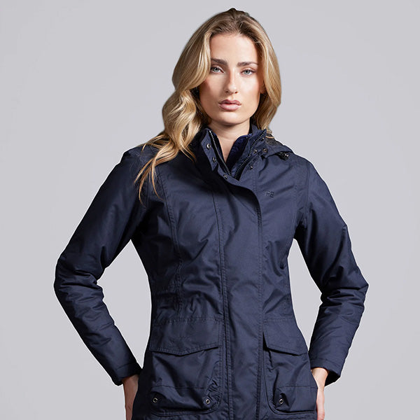 Premier Equine Cascata Ladies Waterproof Coat – Navy-1