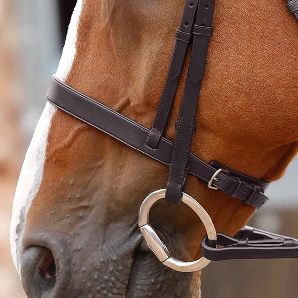 Premier Equine Jointed Flat Ring Eggbutt Snaffle