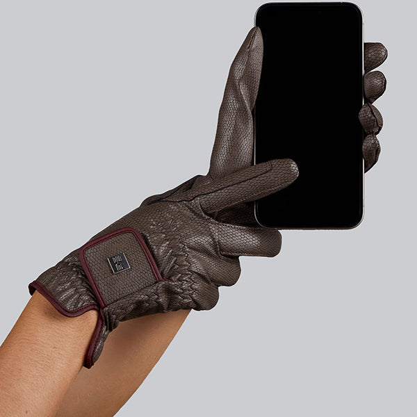 Premier Equine Metaro Riding Gloves - Brown-2