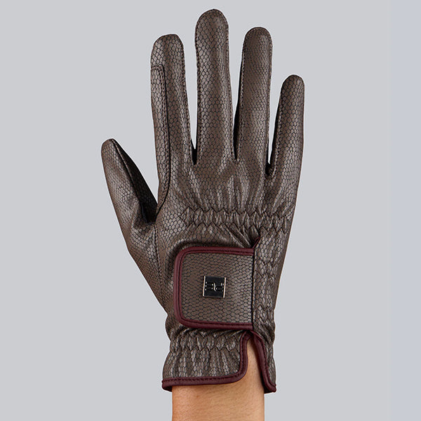 Premier Equine Metaro Riding Gloves - Brown-3