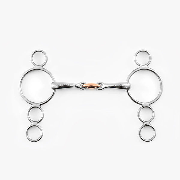 Premier Equine Three Ring Dutch Gag with Copper Lozenge